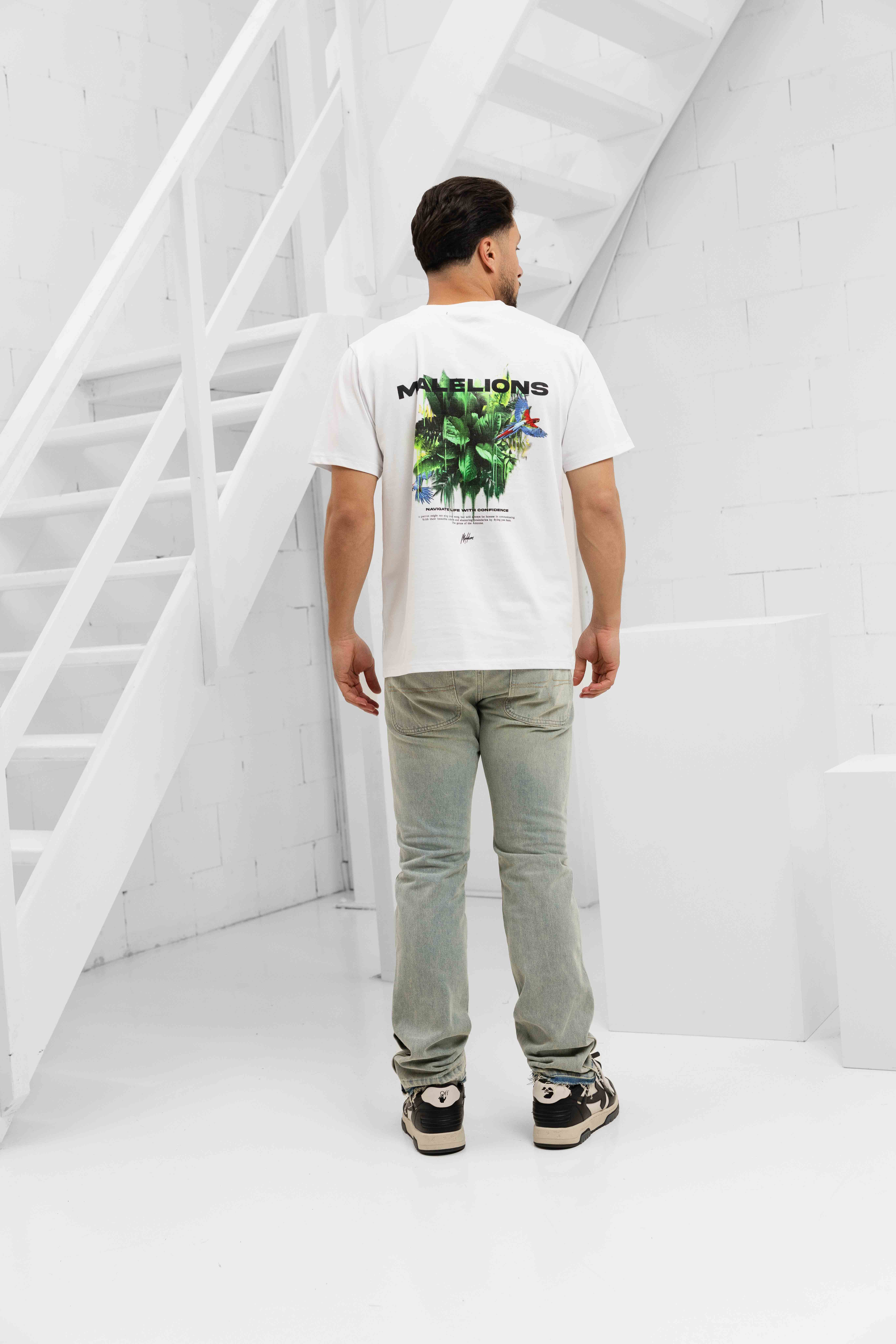Malelions Parrot T-Shirt Heren Wit