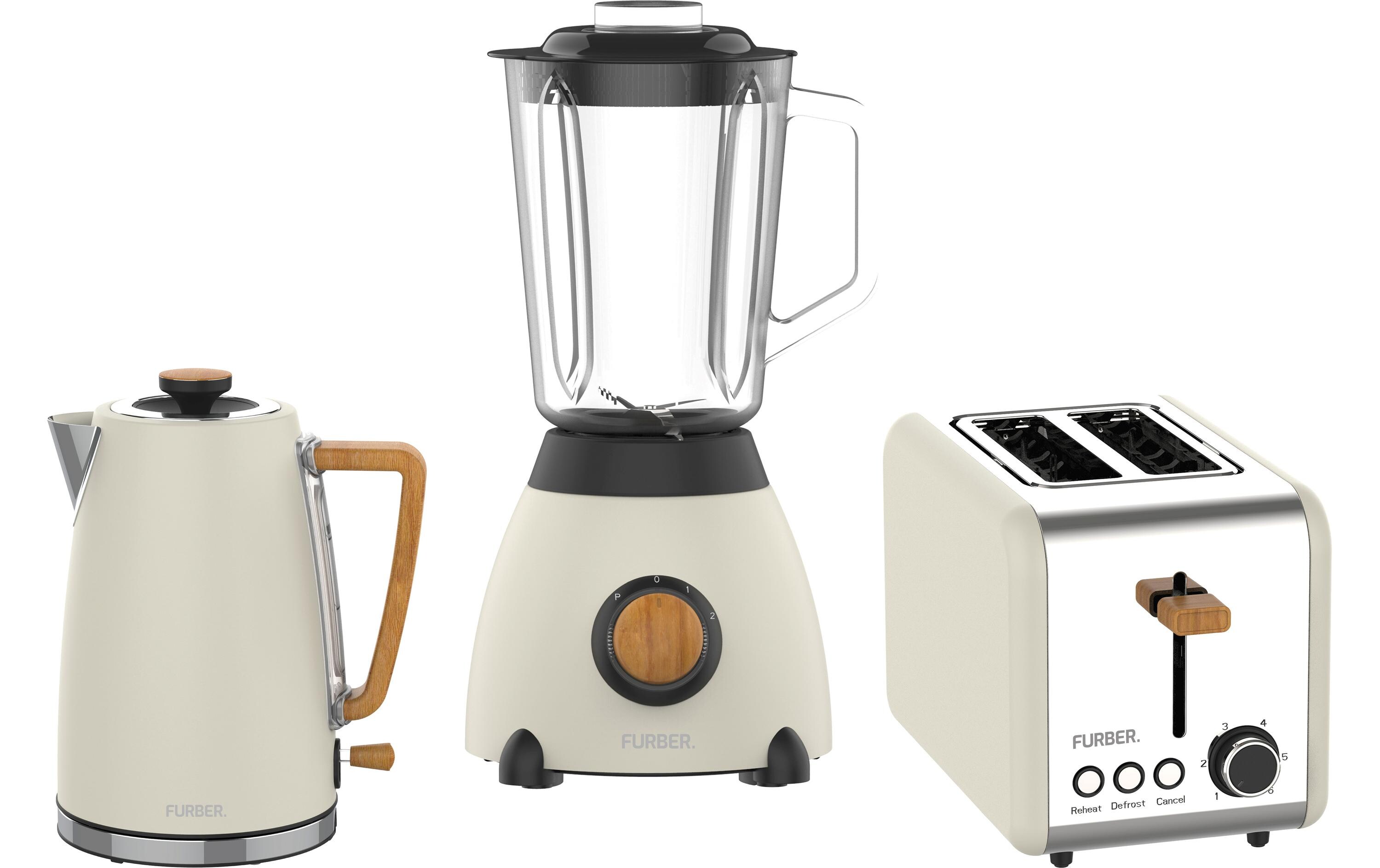 Wasserkocher, Standmixer und Toaster Set Hepburn Beige<br>Küchengeräte-Set im eleganten Retrolook