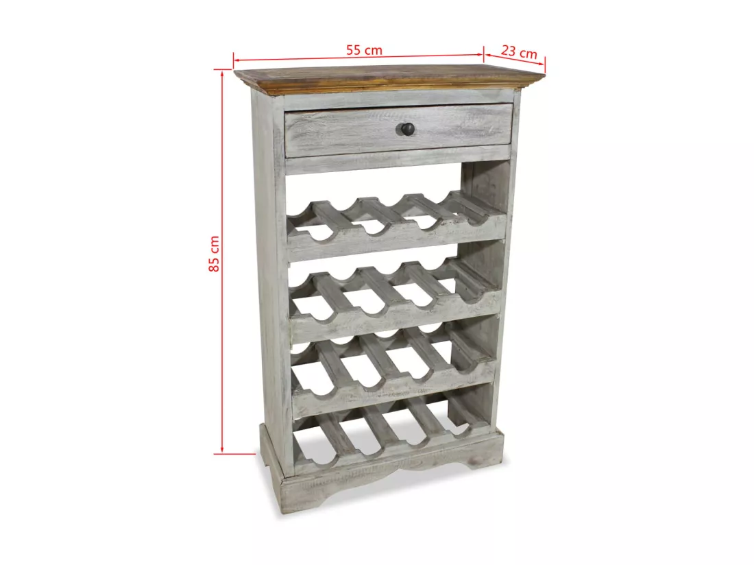 Casier à bouteilles Bois massif de récupération 55 x 23x85