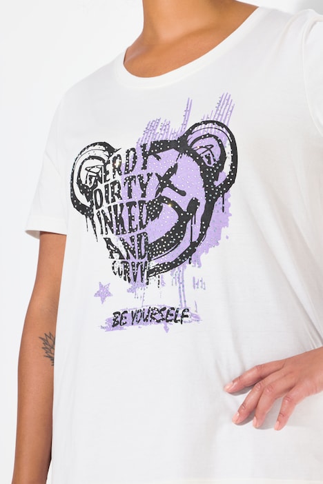 T-Shirt, Boxy Fit, Teddy-Motiv, Halbarm
