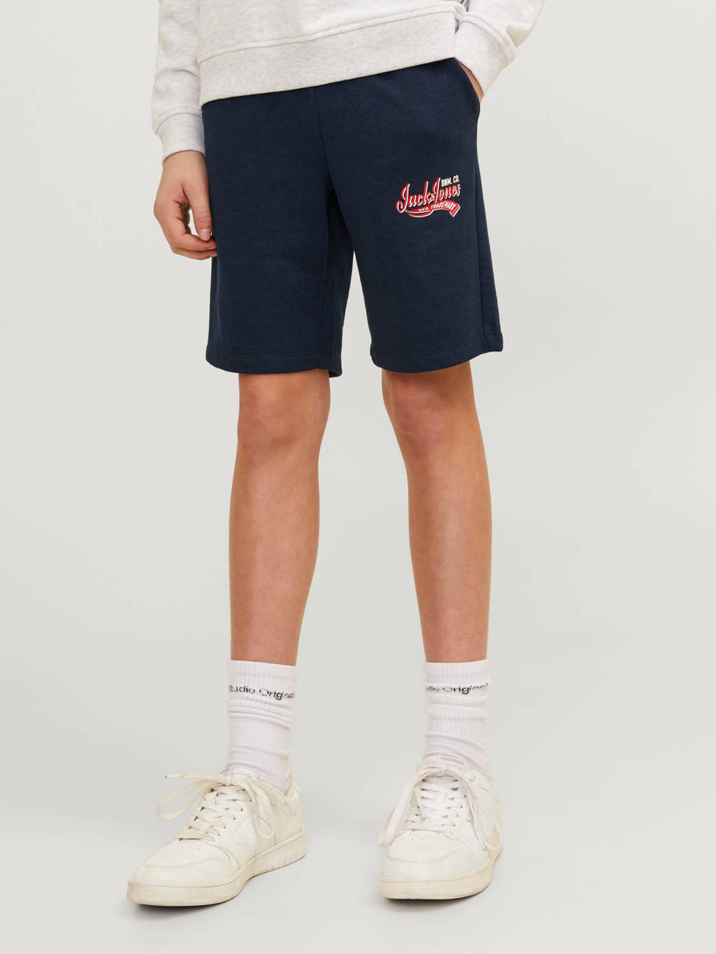 JACK & JONES sweatshort JPSTLOGO met logo donkerblauw