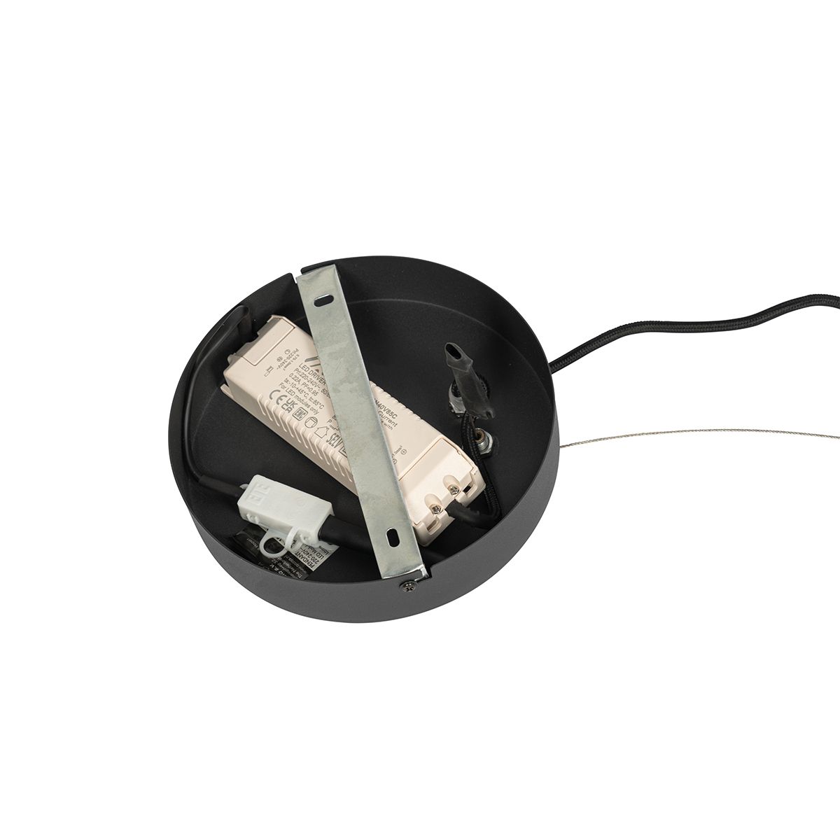 Hanglamp zwart met rek incl. LED 3-staps dimbaar - Cage Rack