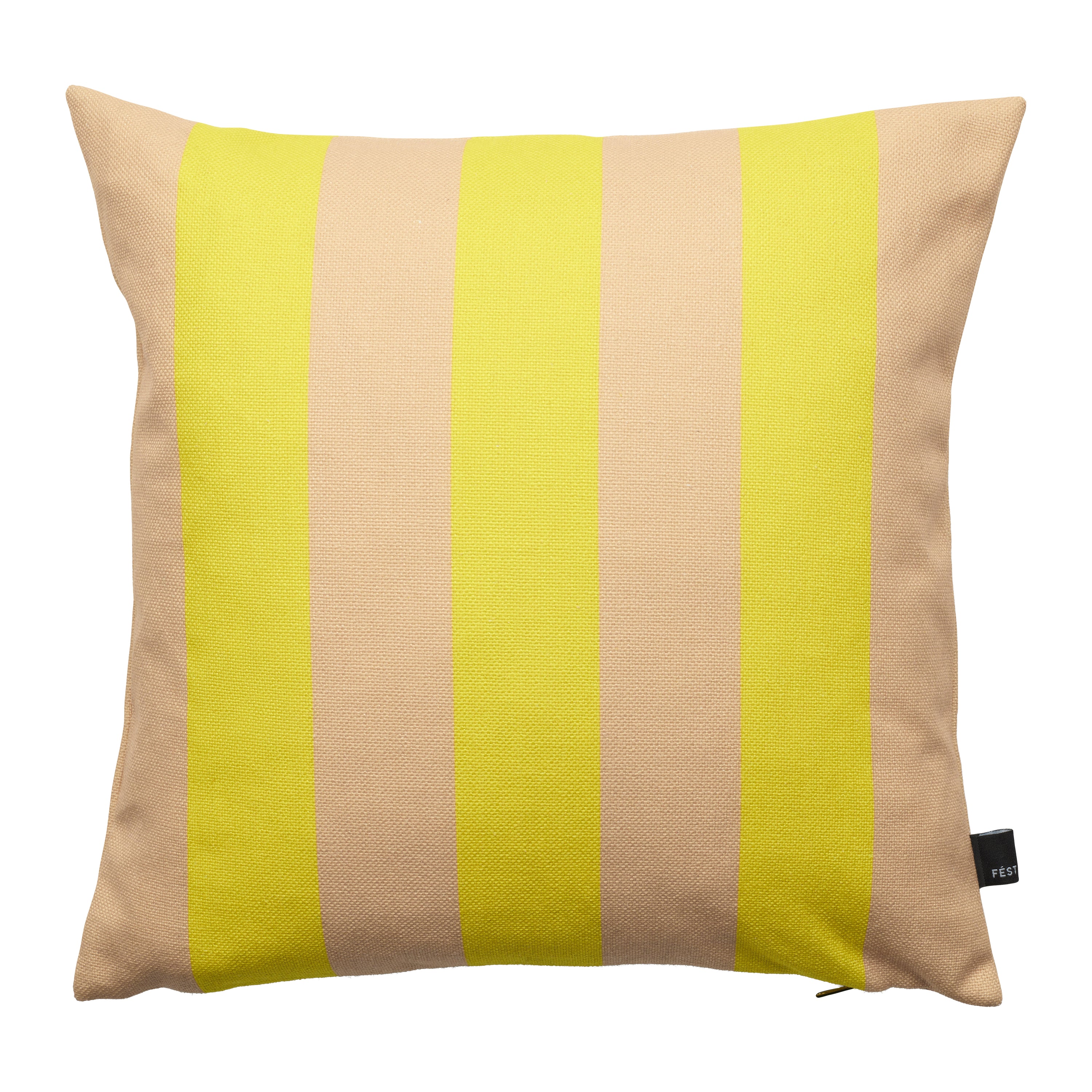 FÃST Stripes & Checks Sierkussen 45 x 45 cm - Yellow / Sand