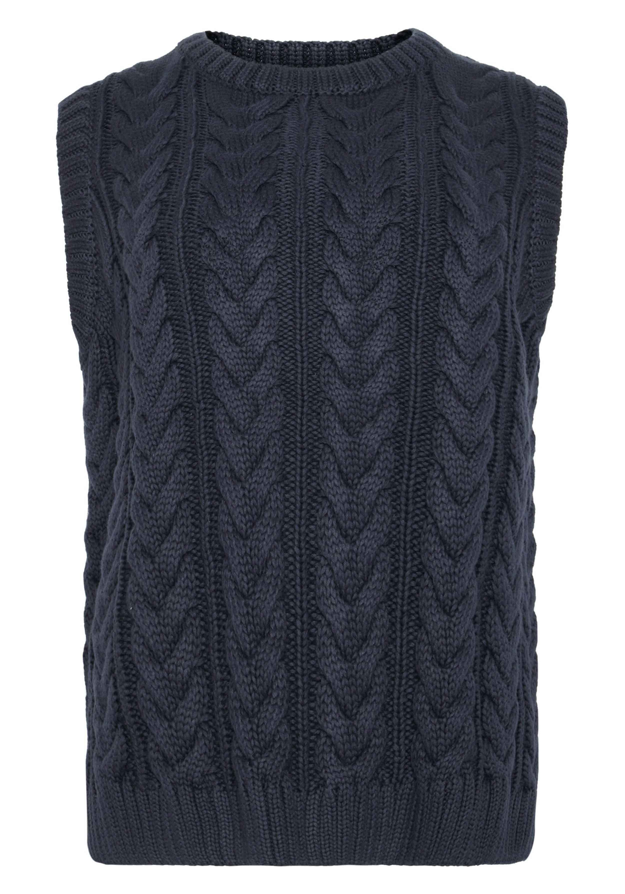 Knowledge Cotton Apparel Strickpullover Crew Neck Vest Night Sky