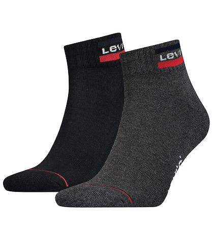 Levis AnkelStrømper - 2-pak - Mid Cut - Sort/Gr?