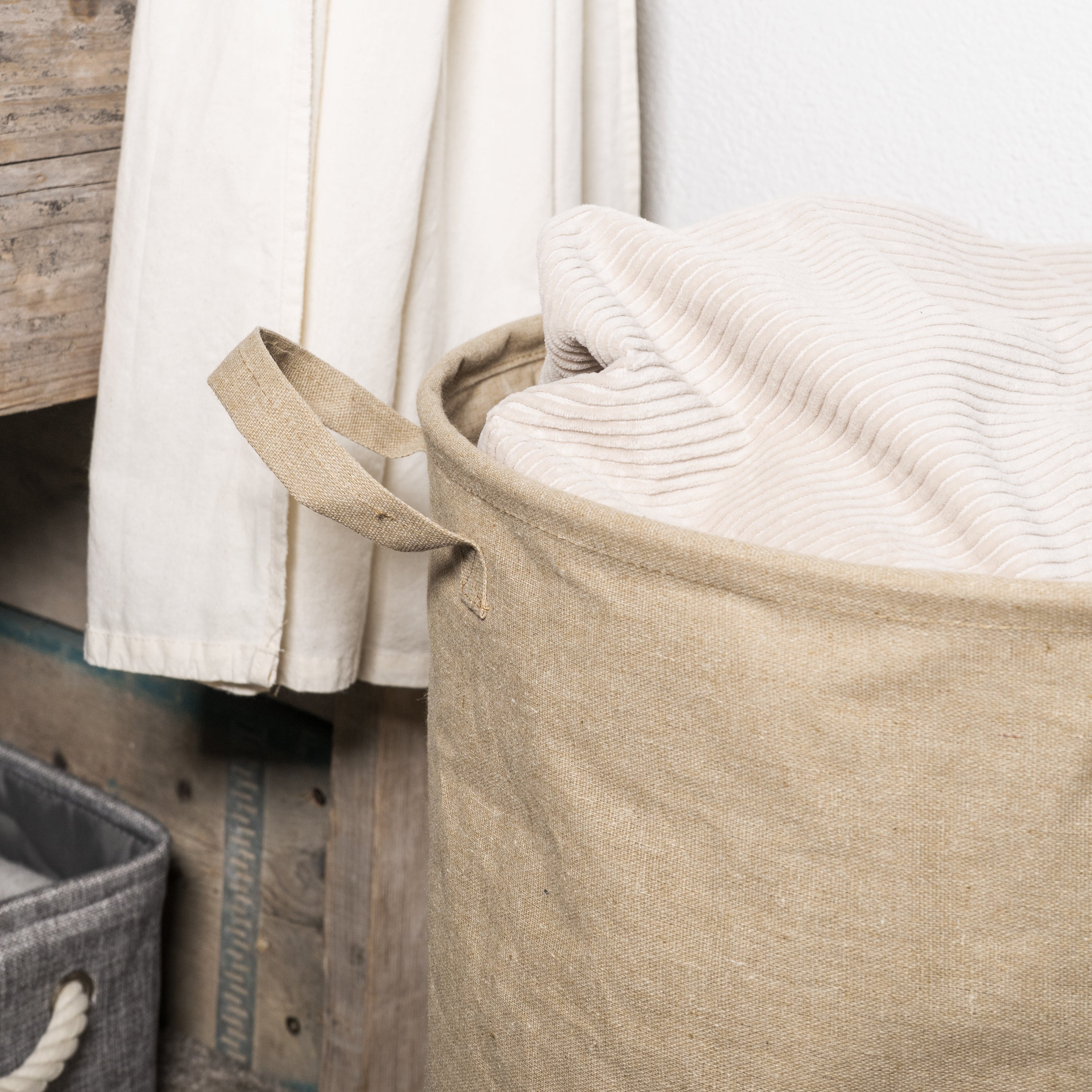 QUVIO Wasmand rond - kraftlook - L