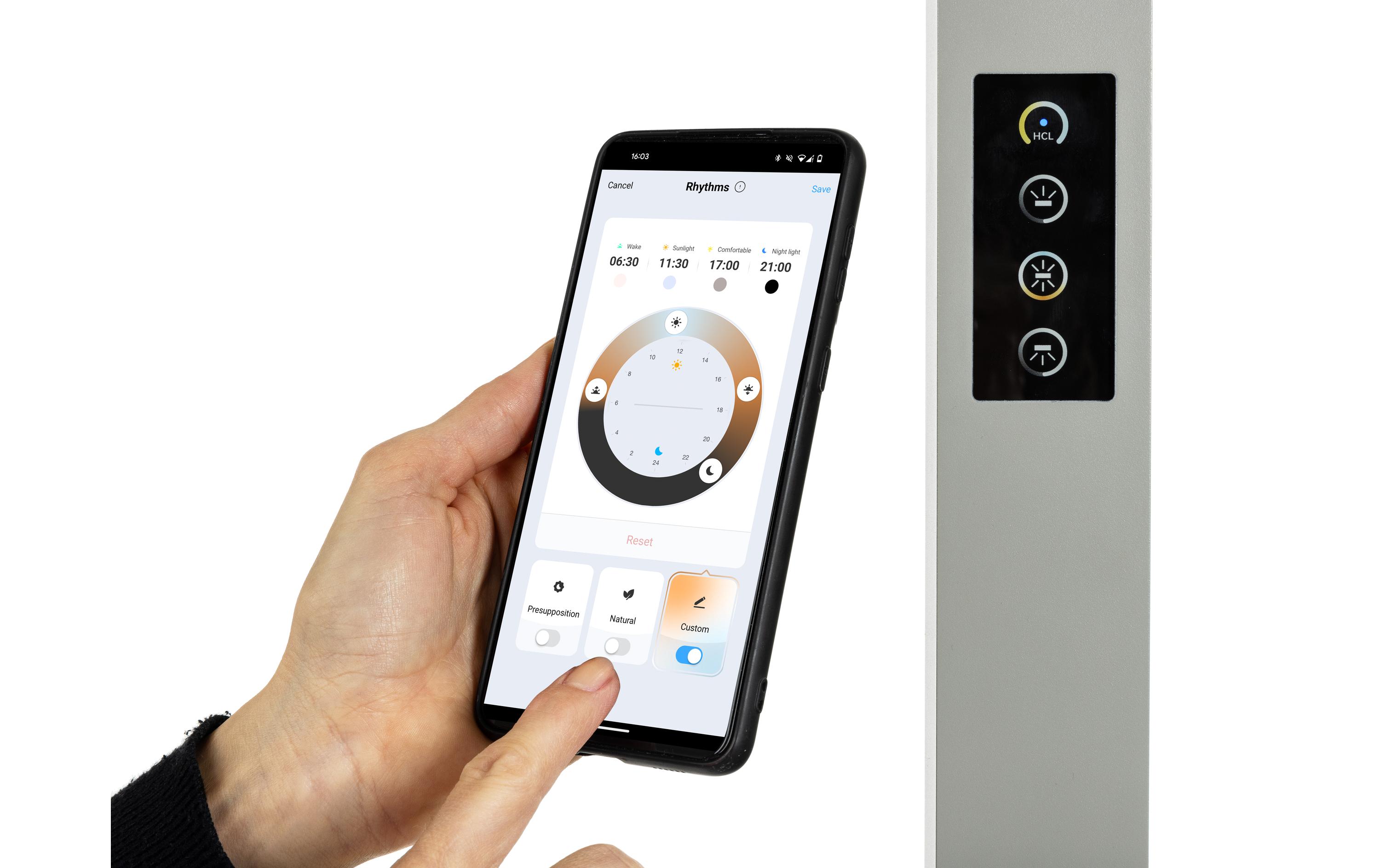 Bürostehleuchte HCL LED 100 W, Grau<br>Dimmbare Stehleuchte für Boden- und Deckenbeleuchtung