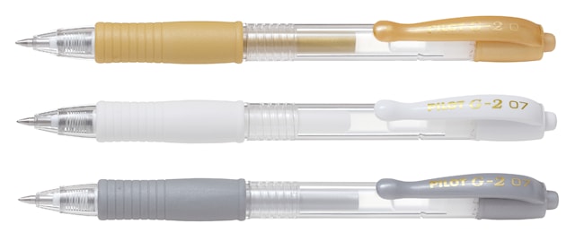 G-2 Metallic 3-P - Rollerball med gelblekk - Gull/Sølv/Hvit - Medium spiss Pilot