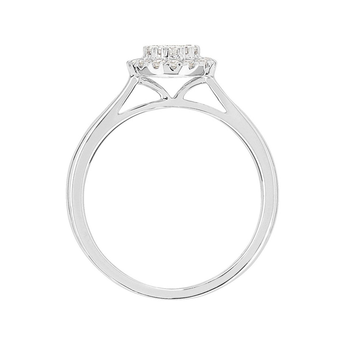 Bague or 750 blanc diamants synthétiques 0,33 carat