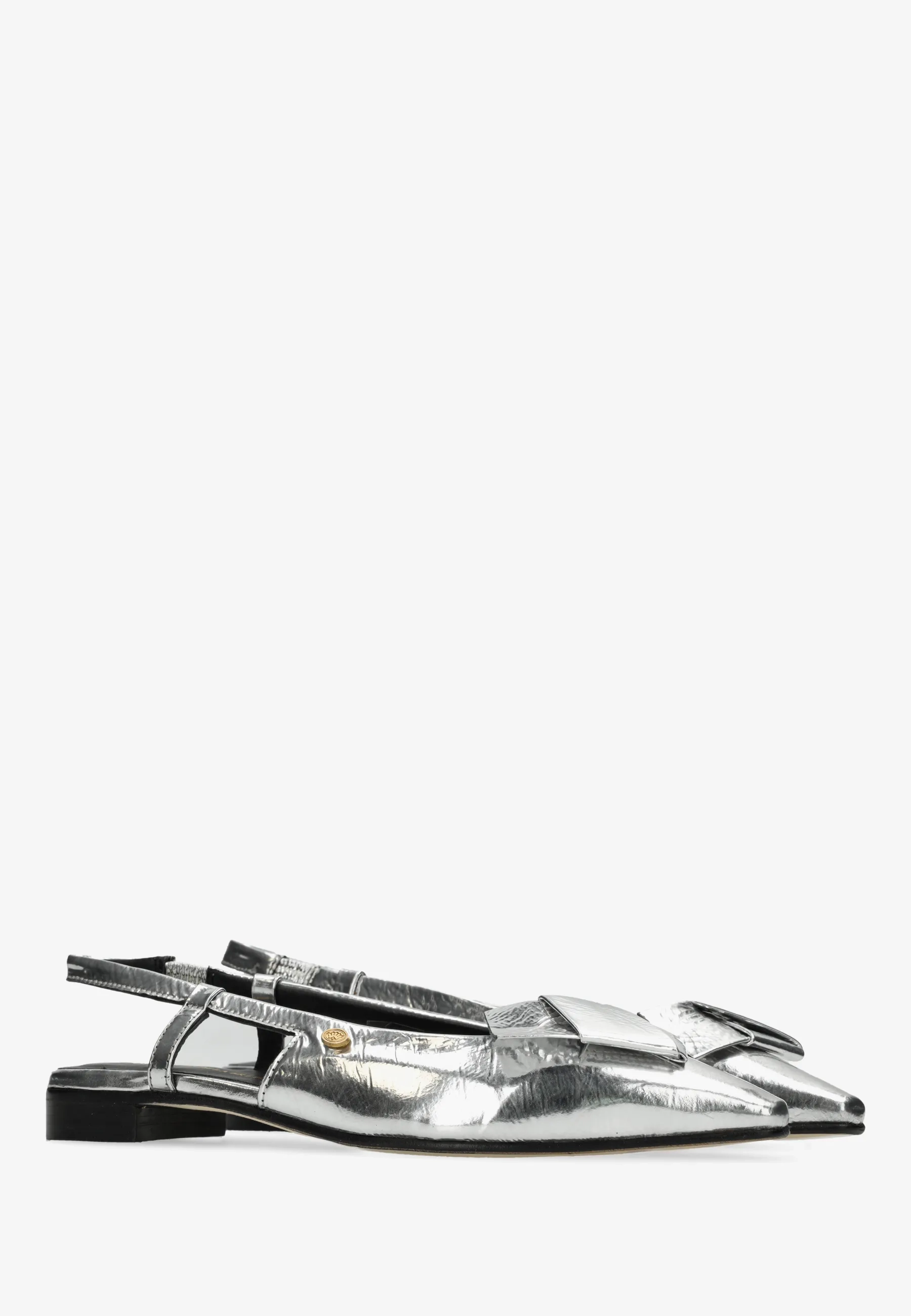ELISSE SLING metallic crinkle leather Silver