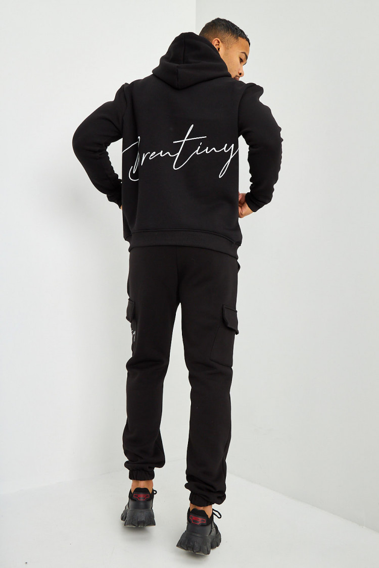 Sweat à capuche noir inscription Brentiny