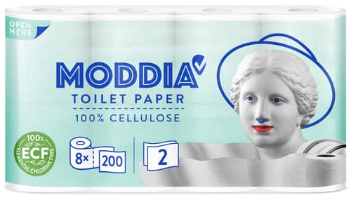 Moddia Toilettenpapier 200 Blätter 2-lagig