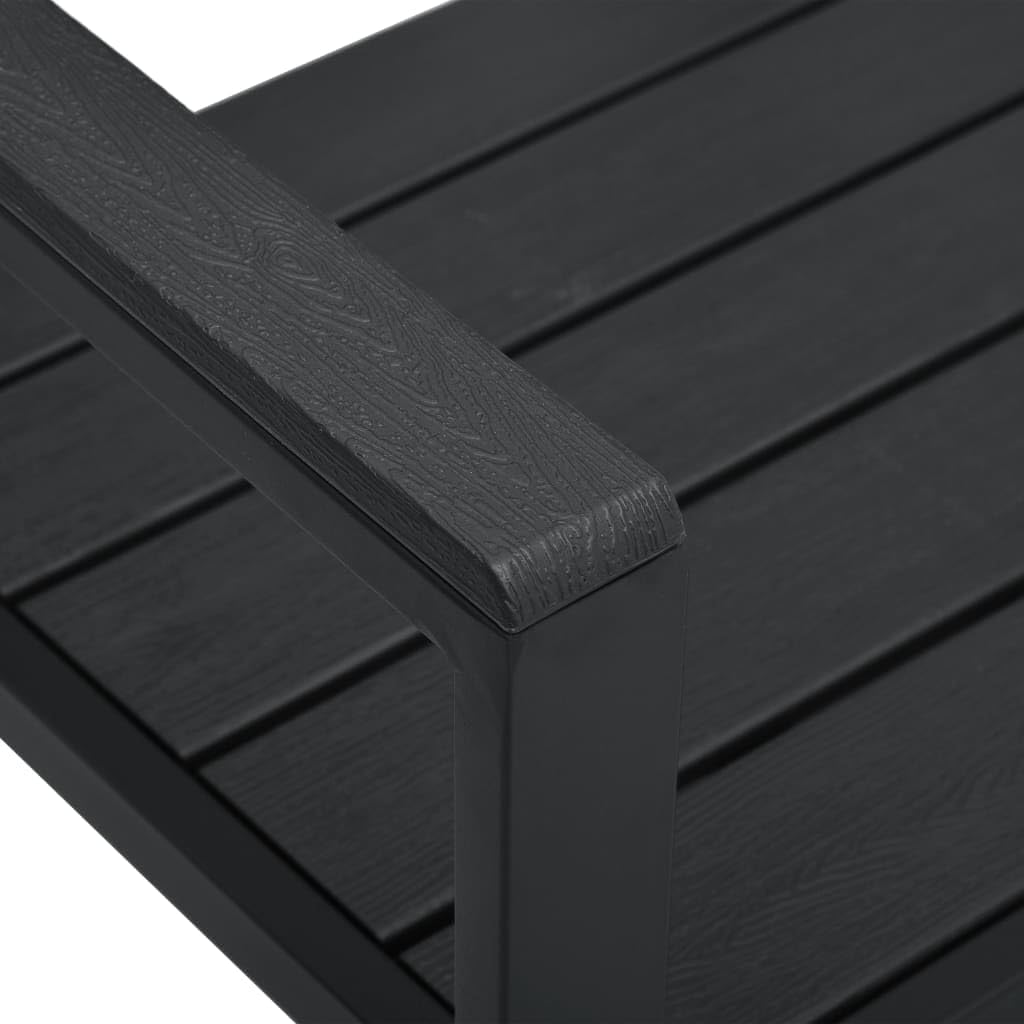 vidaXL Gartenbank Sitzbank Parkbank Gartenmöbel Bank Terrassenbank Balkonbank Außenbank Garten Balkon Outdoor 120cm HDPE Schwarz Holzoptik