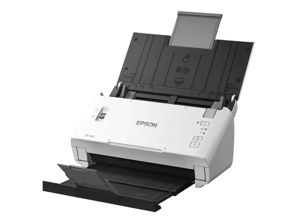 Epson WorkForce DS-410 - Dokumentscanner - Contact Image Sensor (CIS) - Duplex - A4 - 600 dpi x 600 dpi - op til 26 ppm (mono) / op til 26 ppm (farve) - ADF (50 ark) - op til 3000 scanninger pr. dag - USB 2.0