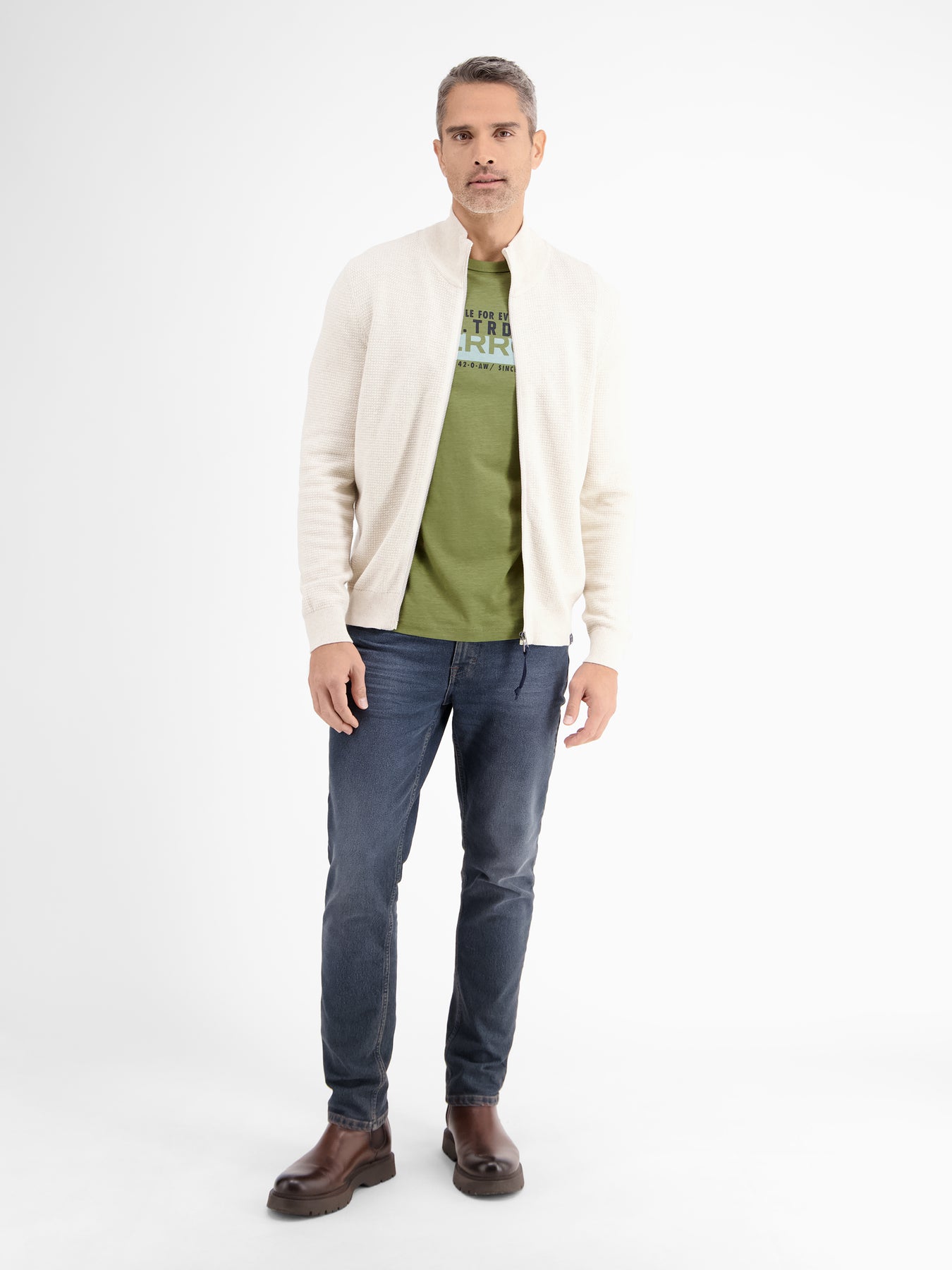 Unifarbenes T-Shirt mit Print