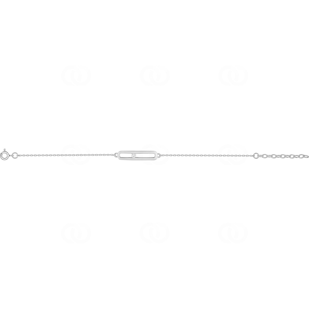 Armband 925 Silber rhodiniert mit Zirkonia 19cm
