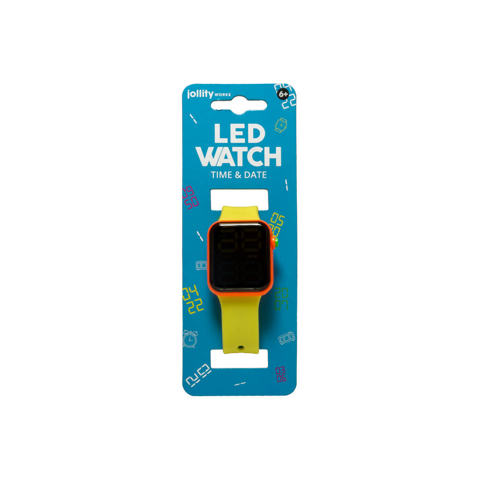 Jollity Works LED kinderhorloge - geel/oranje