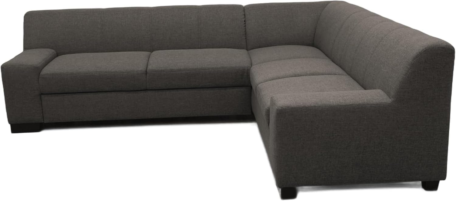 DOMO. collection Collection Norma Ecksofa, Sofa in L-Form, Eckcouch, 212 x 247 x 74 cm, Polsterecke in Schlamm, schalmm, 247/212 cm