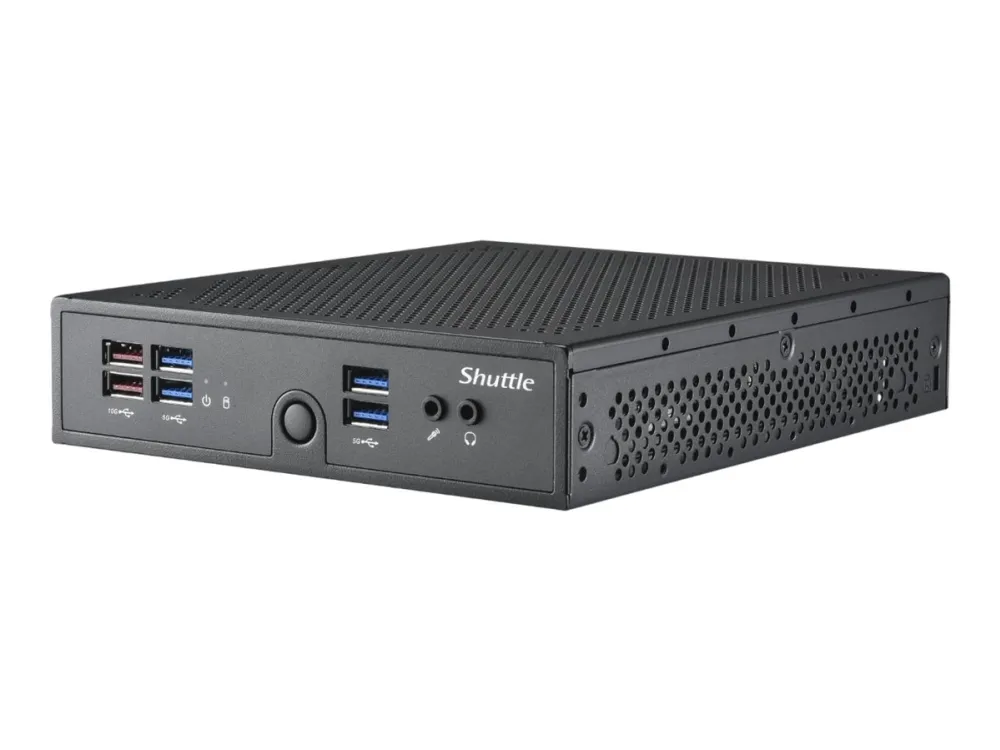 Shuttle XPC slim DS50U - Barebone - Slim-PC LGA1700 sokkel - 1 x Celeron 7305 - RAM 0 GB - UHD Graphics - Gigabit Ethernet, 2.5 Gigabit Ethernet - sort