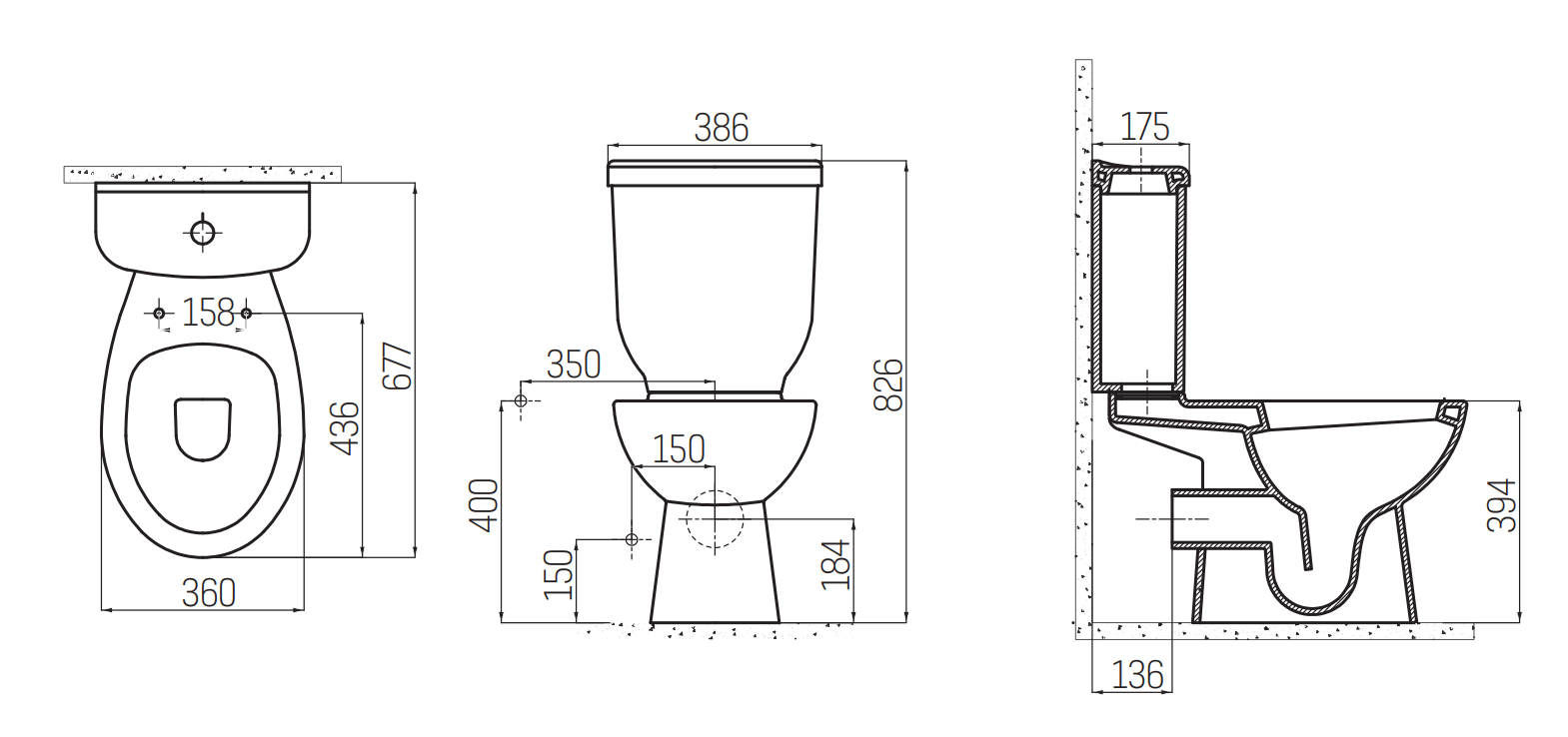 Sanigoods Mida staand toilet wit glans PK