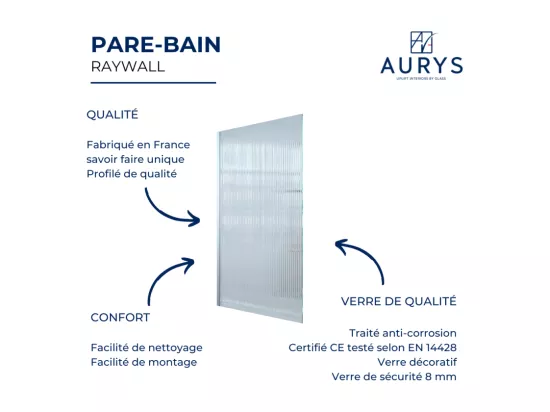Pare bain gauche AURYS Raywall chromée