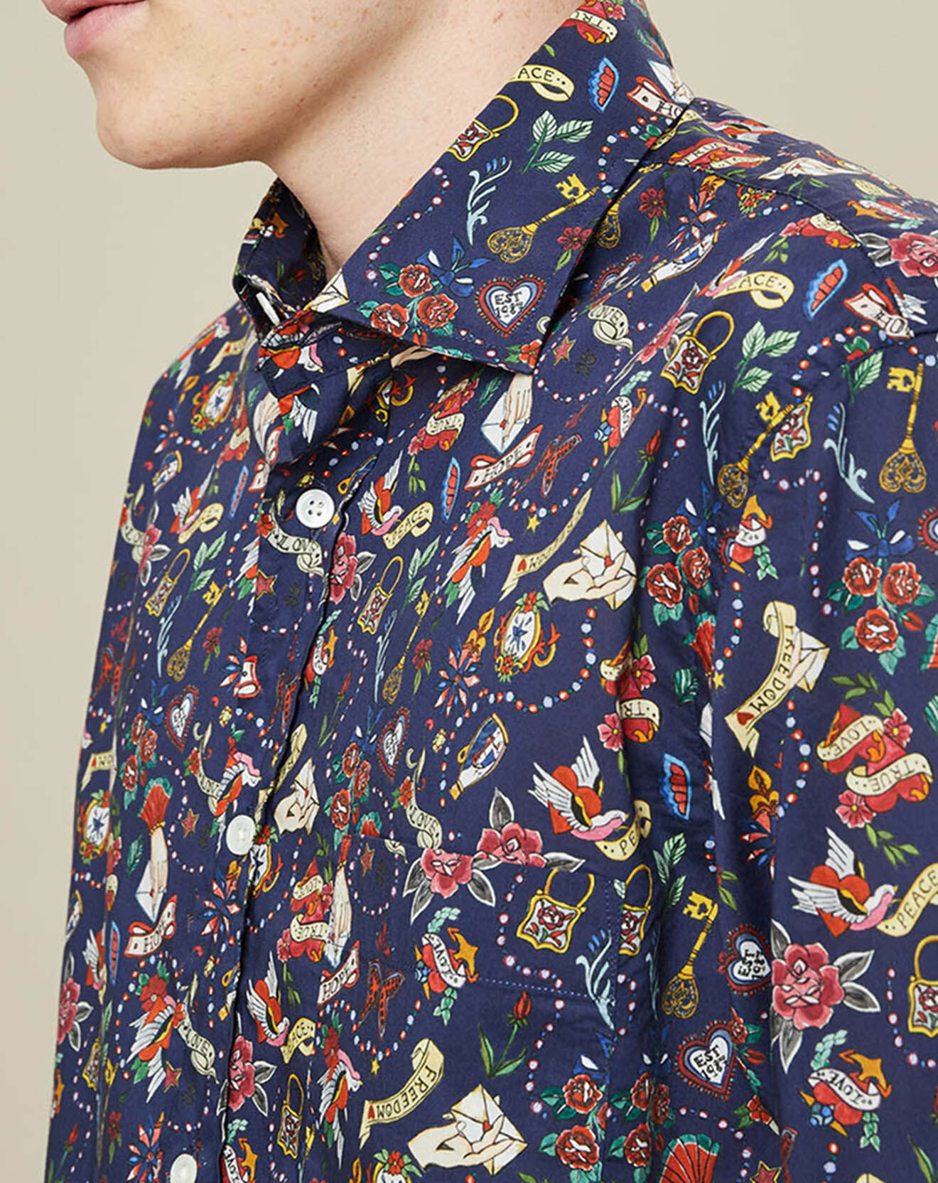 Hartford Chemise Regular Fit Paul liberty bleu marine