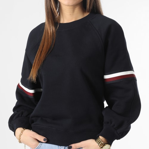 Sweat Crewneck Femme Regular Global Stripe 7169 Bleu Marine