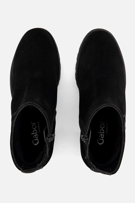 Gabor Enkellaarsjes zwart Suede