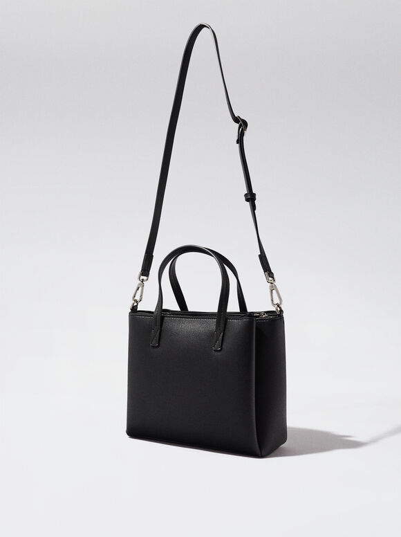 Bolsa tote para uso diário com alça removível - Preta