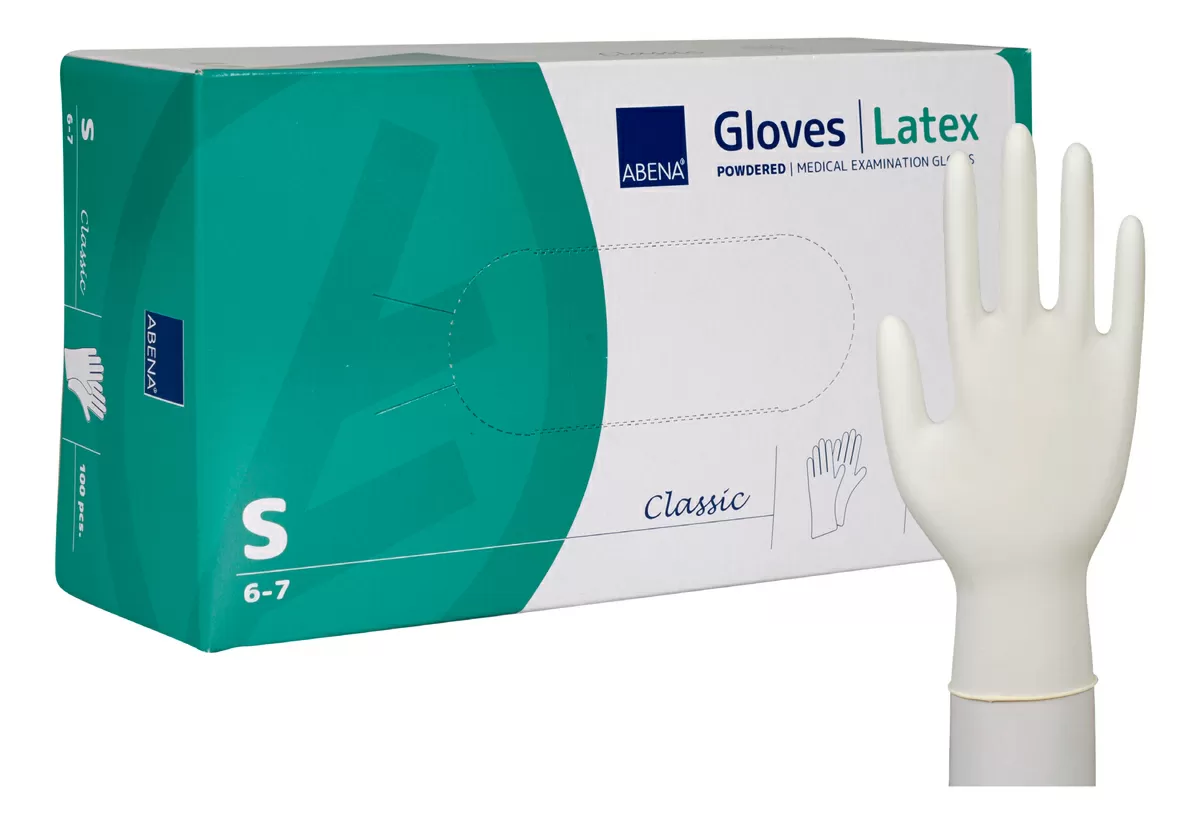 Abena Classic Engangshandsker, Nature, Latex, Let Pudret - Flere størrelser - 100 stk.