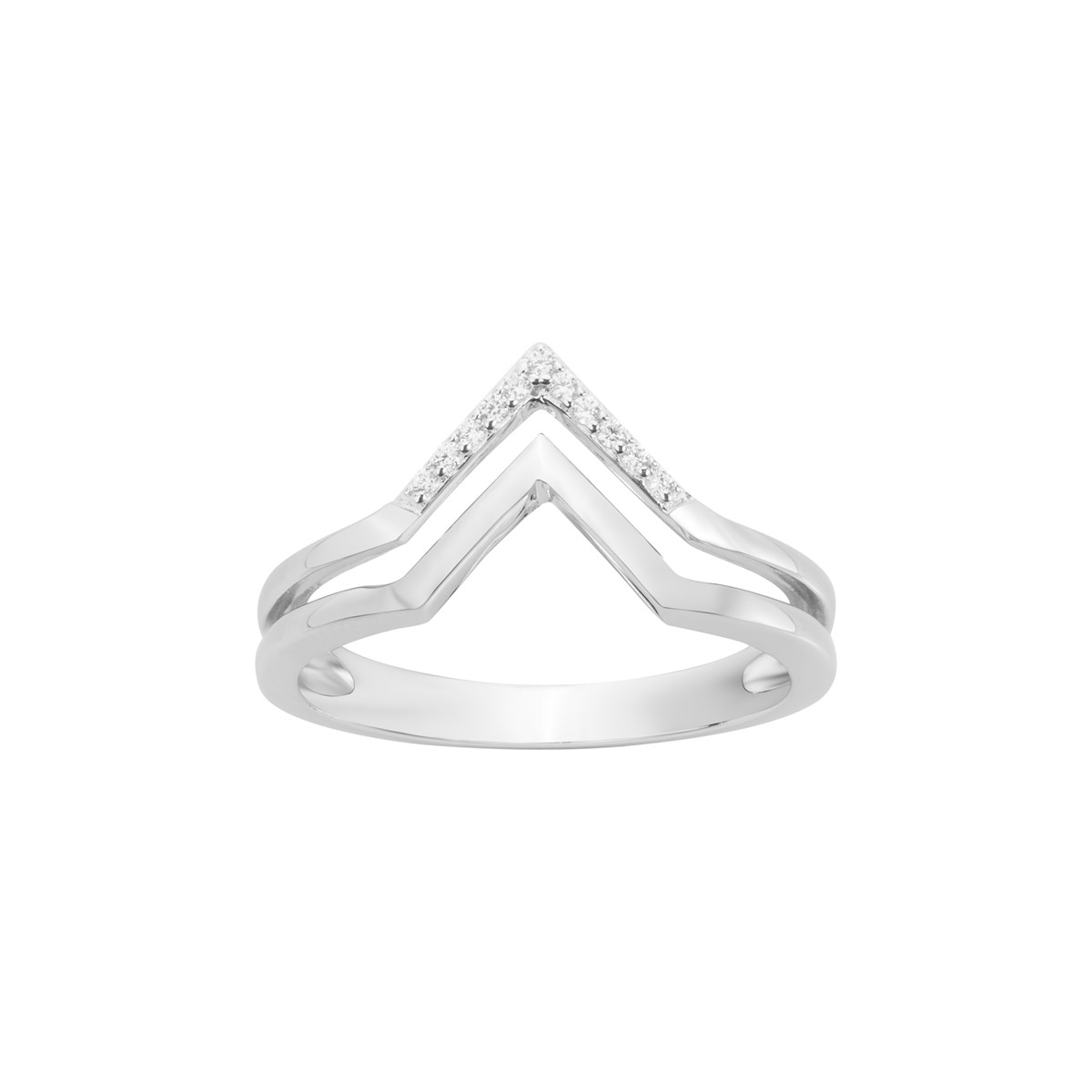 Bague en Argent avec oxyde de zirconium blanc