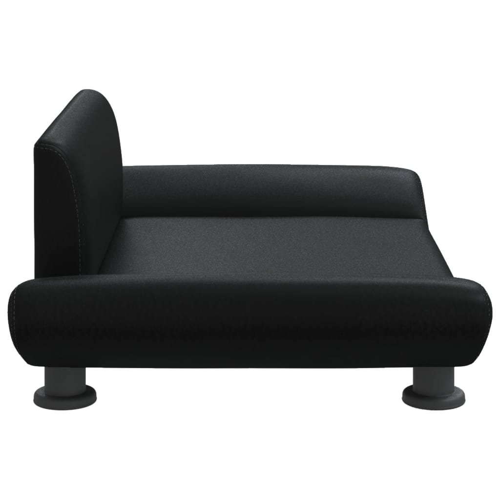 Cama para cães em couro sintético preto vidaXL, 70x45x28 cm