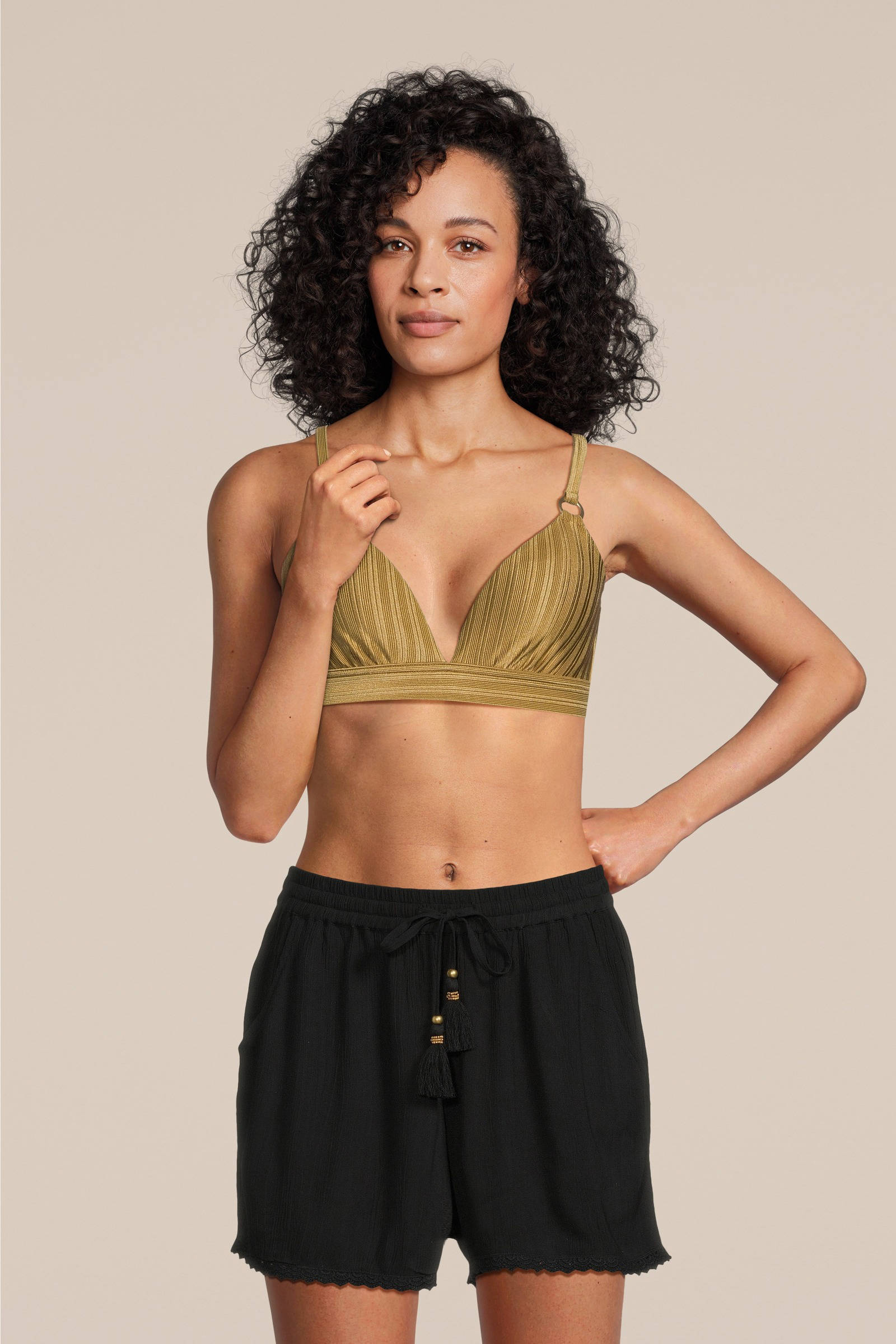 BEACHWAVE crinkle strandshort zwart