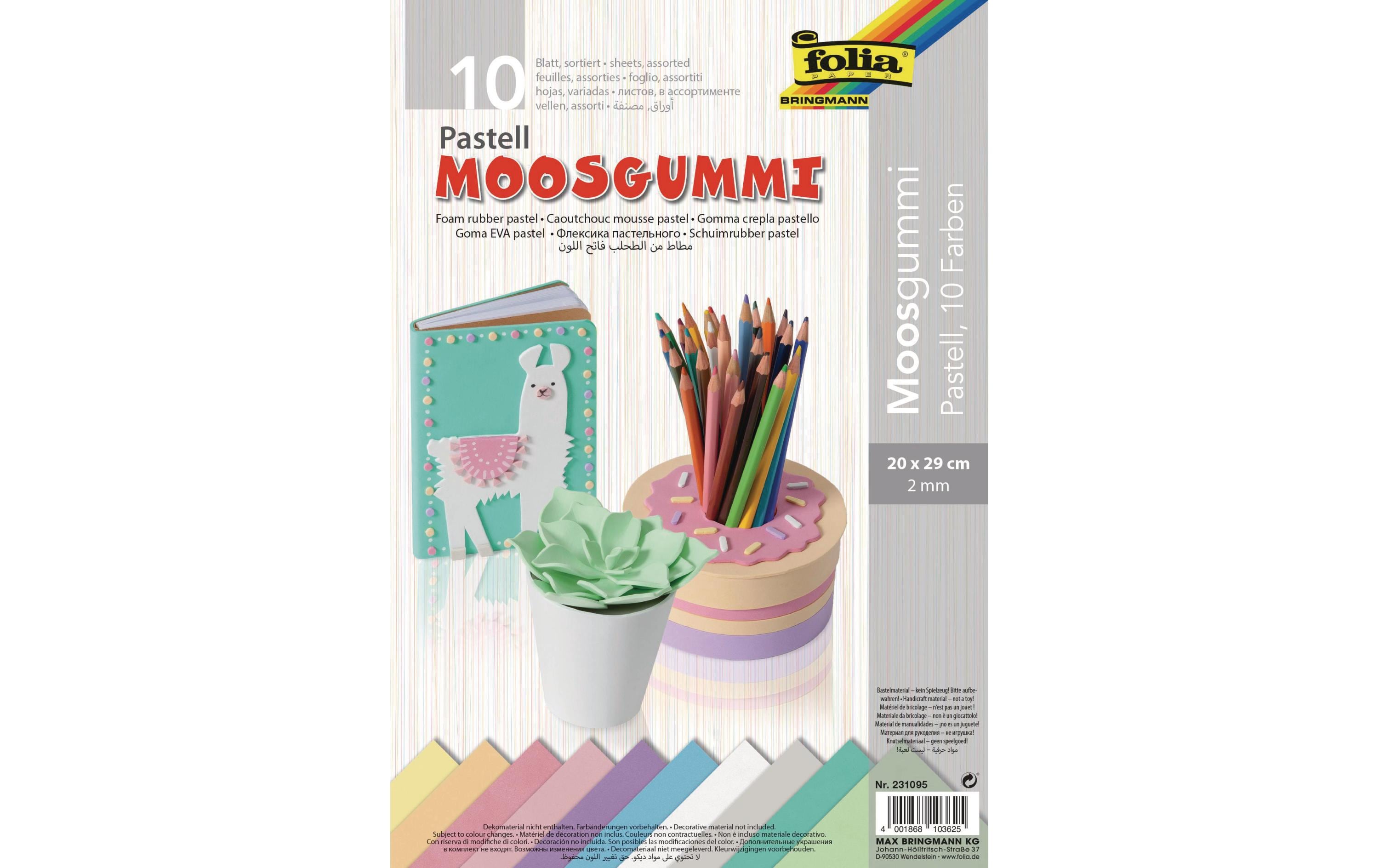 Moosgummi-Set 10 Stück, MehrfarbigMoosgummi