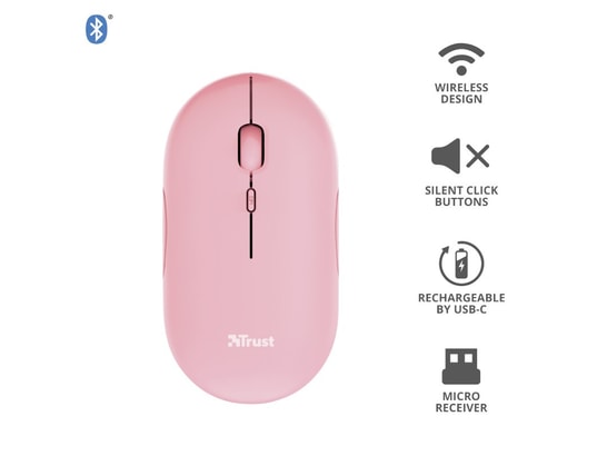 TRUST - Souris gamer Puck Rose - 24125