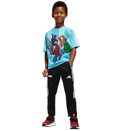 adidas Performance T-Shirt - LK MRVL SM T - Brcyan/Weiß/Multico