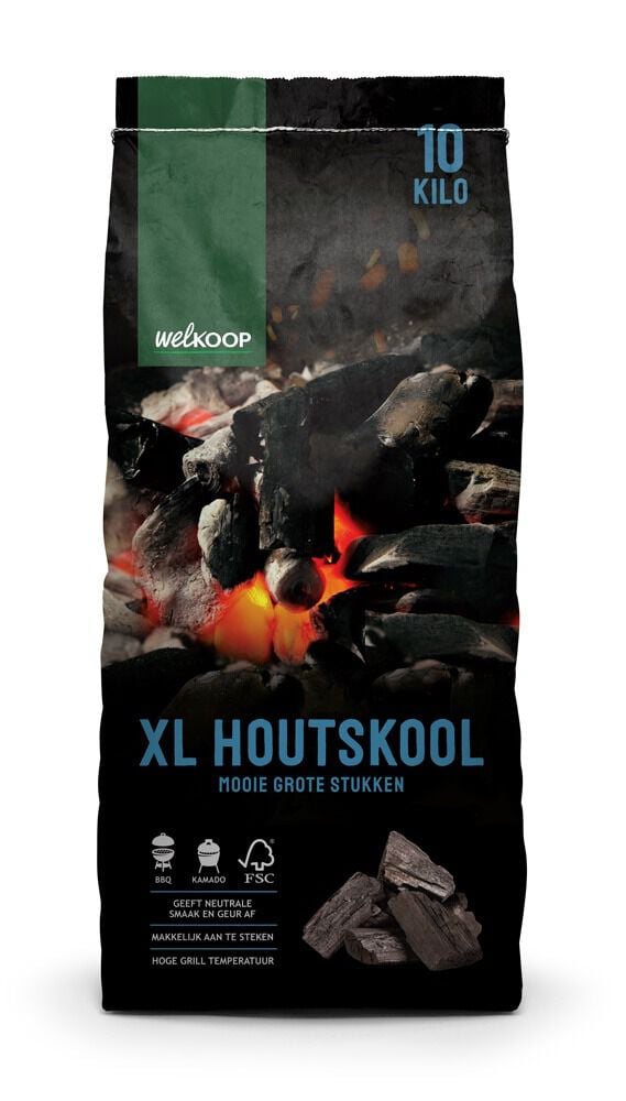 Welkoop XL stukken BBQ brandstoffen - Houtskool - 10 Kilogram