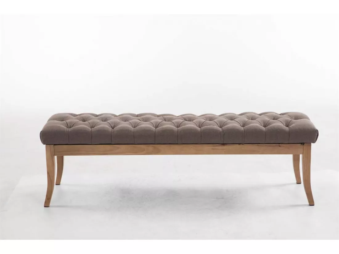 Banquette - Tissu & Bois - Taupe - Ramses