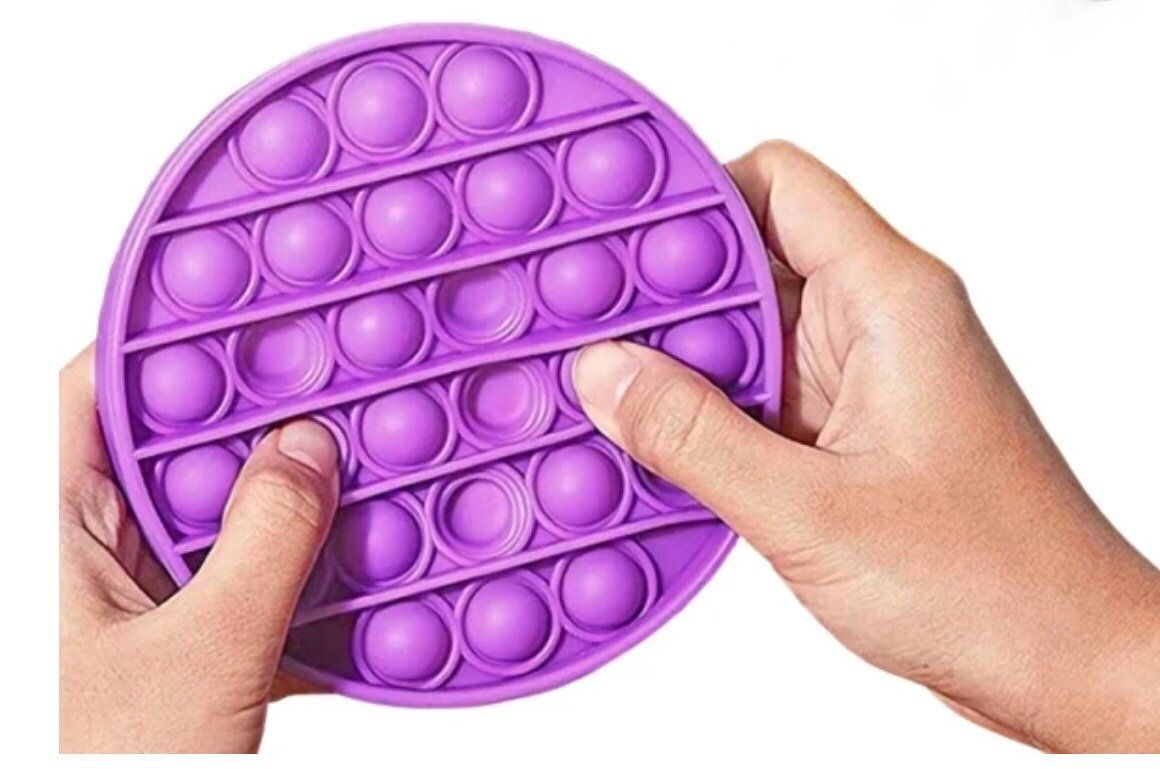 (125x125mm) Anti Stress Silikon Bubbles Pop It Fidget Spiel - Violett