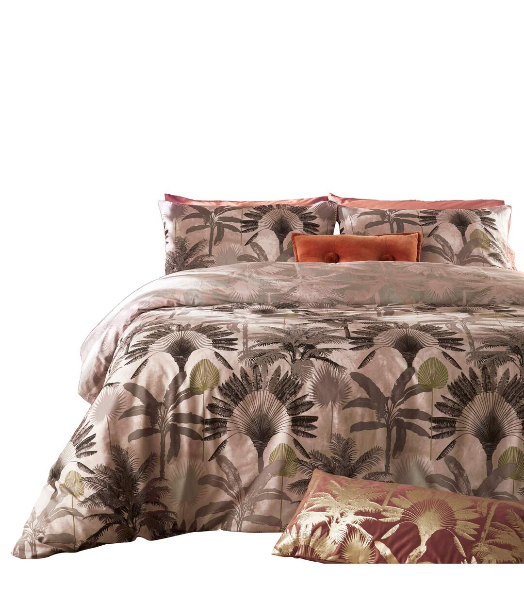 Furn - Parure de lit MALAYSIAN PALM (Rose) - UTRV2141