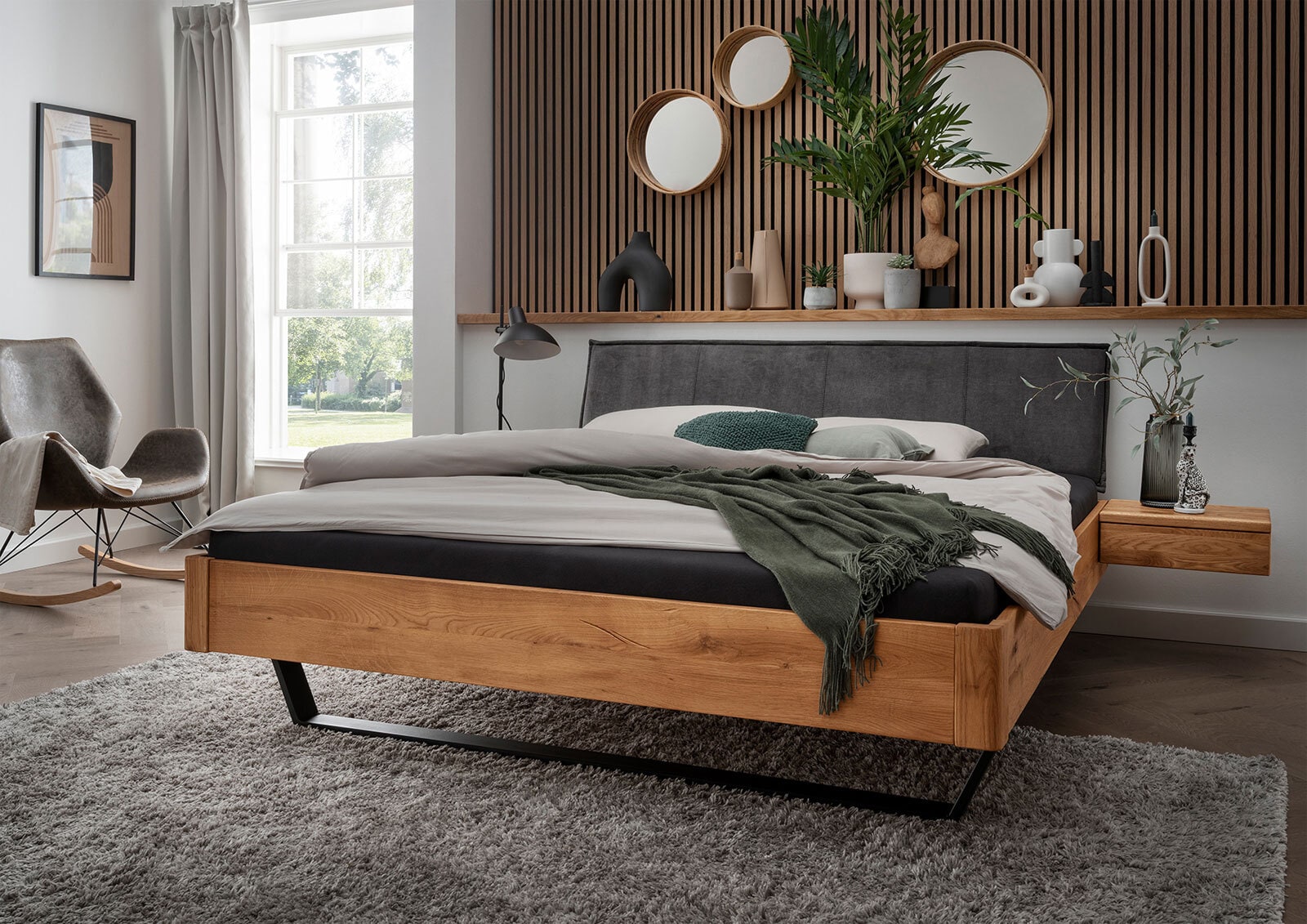 Bettgestell VI 180 x 200 cm braun/ anthrazit