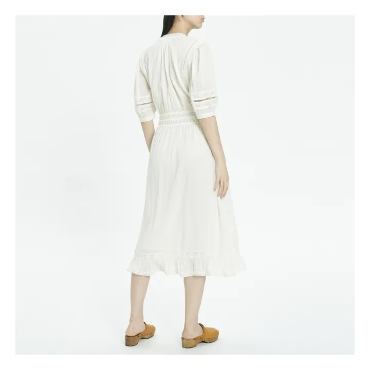 M.A.B.E. Robe Midi Coletta Brodée | Ecru