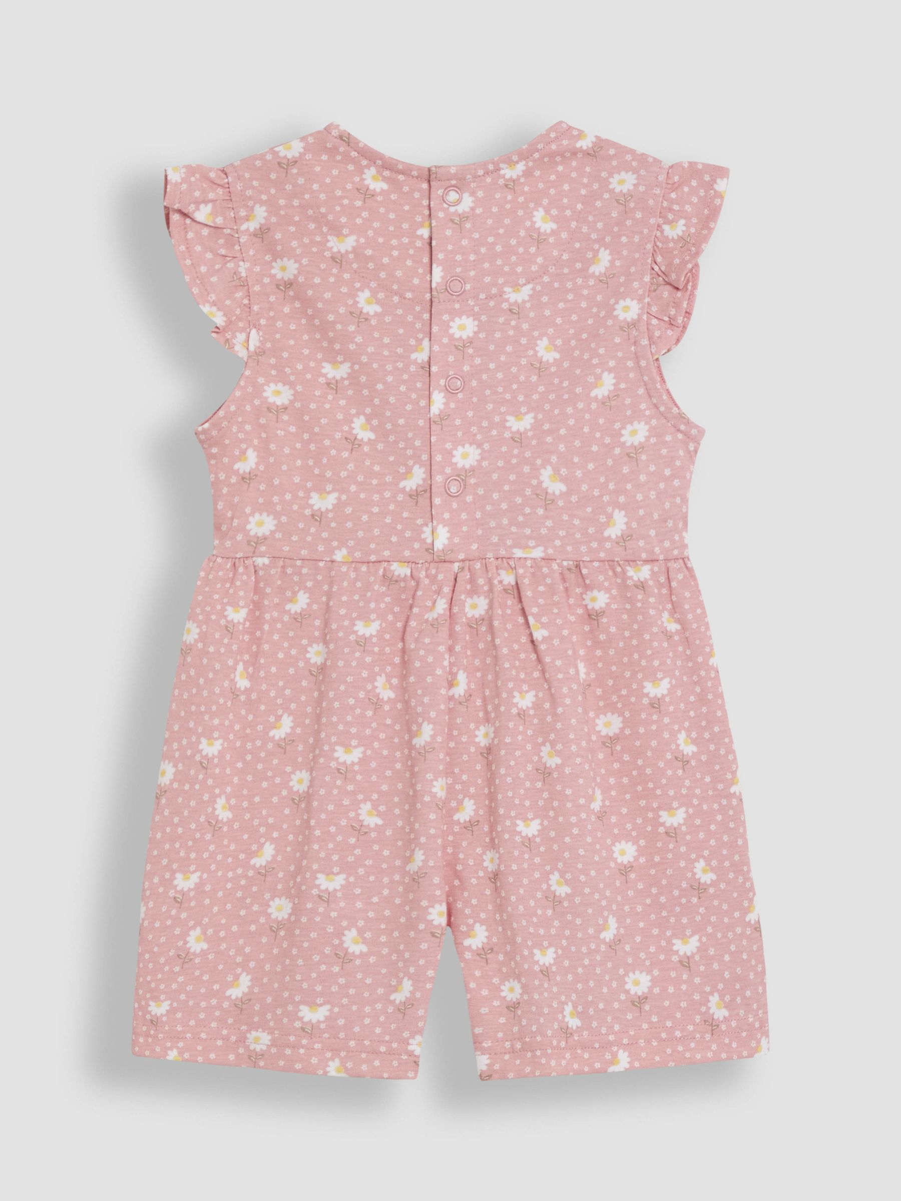 JoJo Maman Bébé Ruffle Shoulder 100% Cotton Playsuit