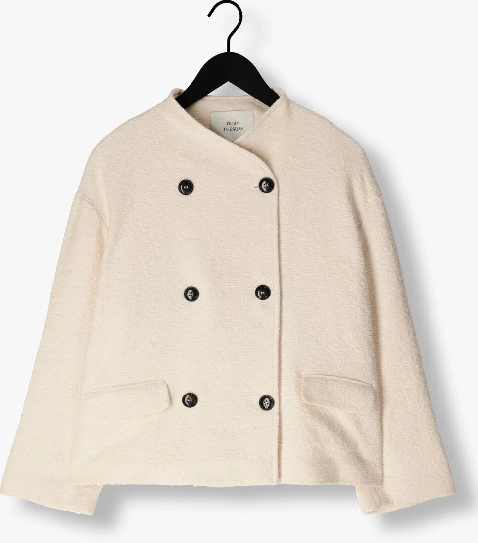 RUBY TUESDAY gebroken wit ruby tuesday jack maya long double breasted coat