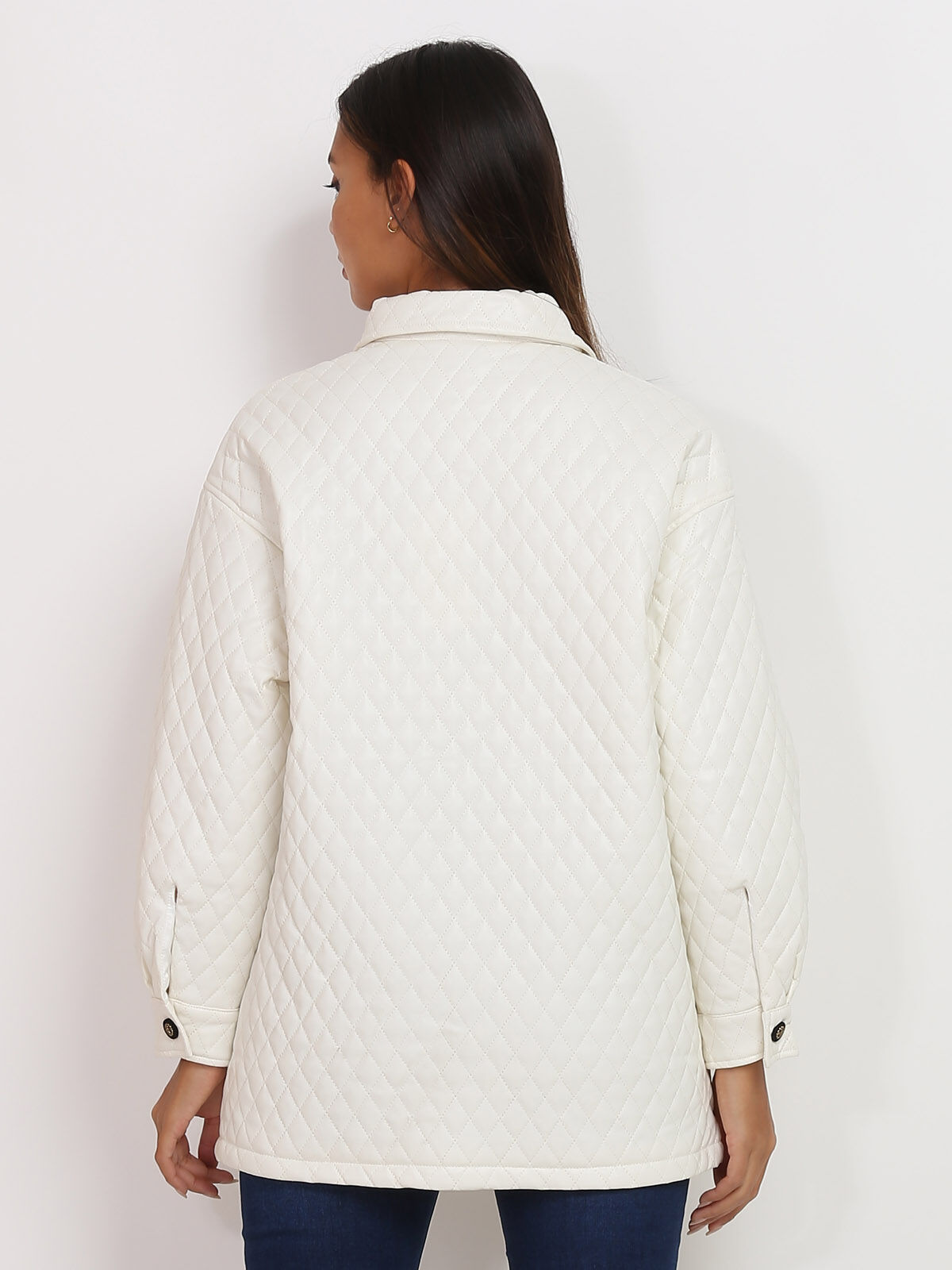 Veste surchemise matelassée- Blanc