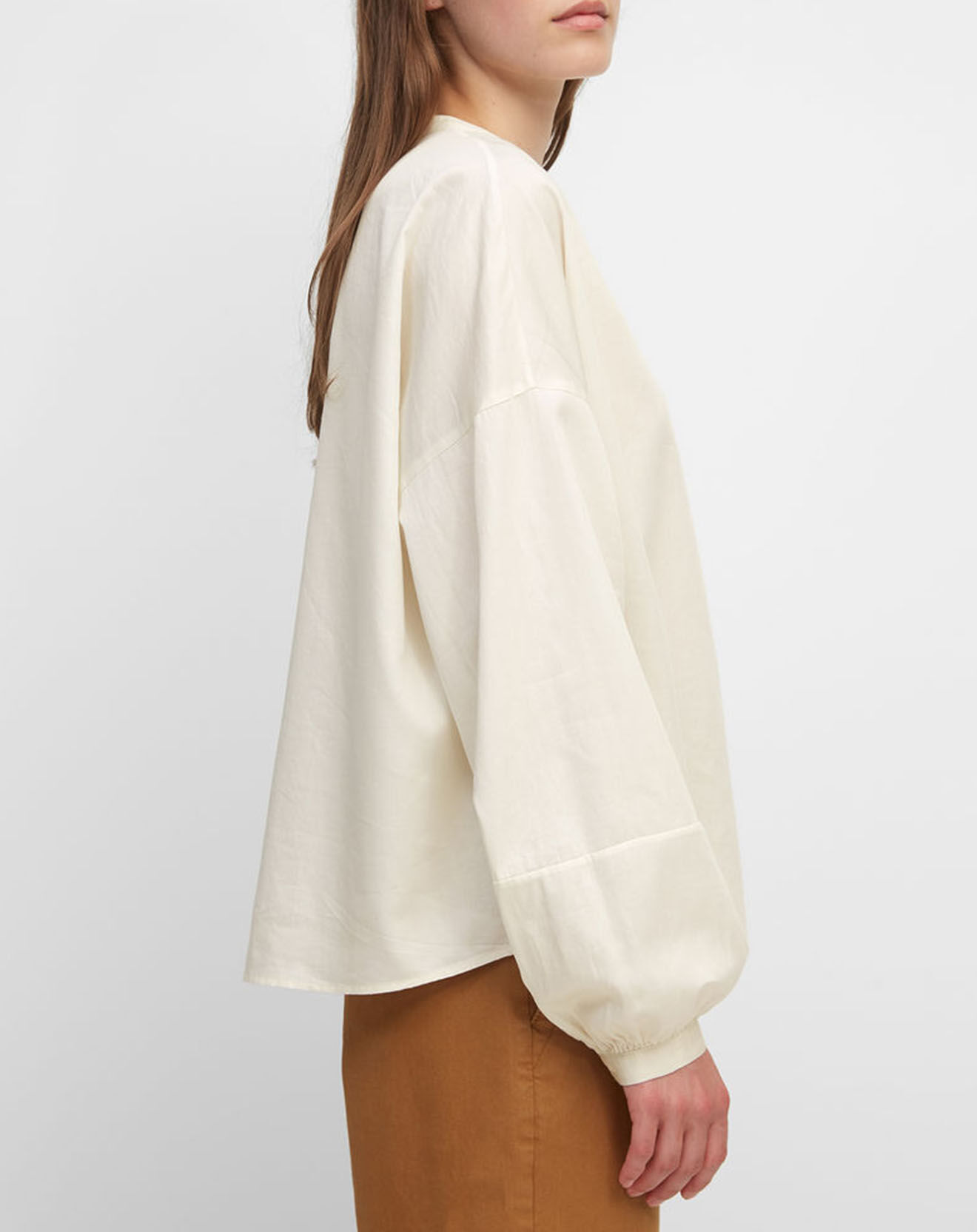 Marc O'Polo Blouse en Satin de Coton bio écrue