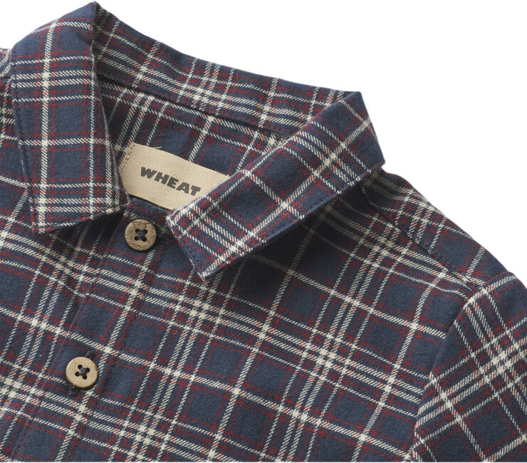 Wheat Natkjole Iben Navy check