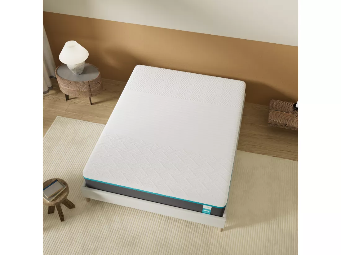 Matelas 90x190cm Equilibré, Latex Naturel et Gel Mémoire De Forme, 28 Cm D'épaisseur