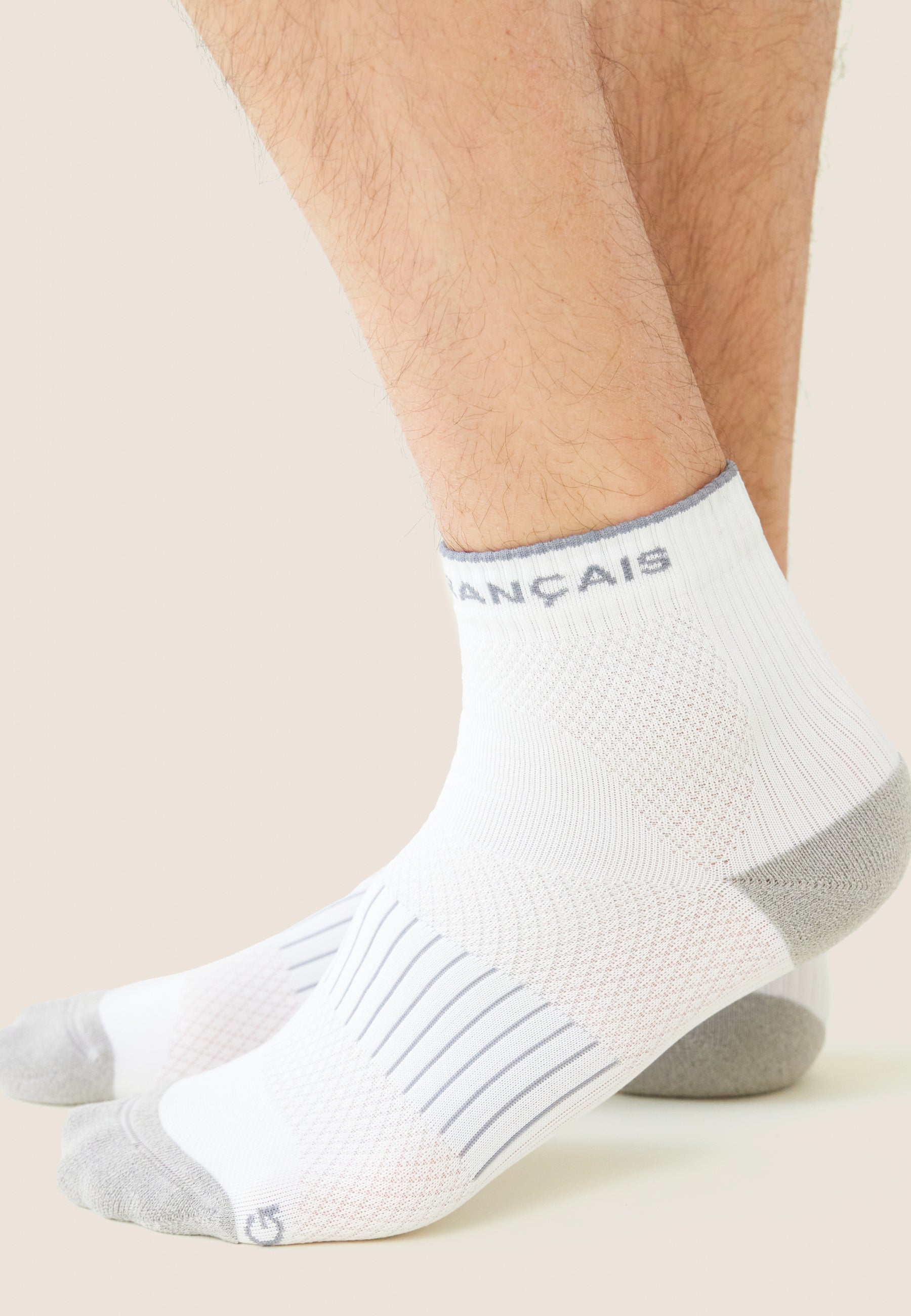 Duo de chaussettes courtes en polyamide-Pack Chaussettes Gaetan Noir Blanc