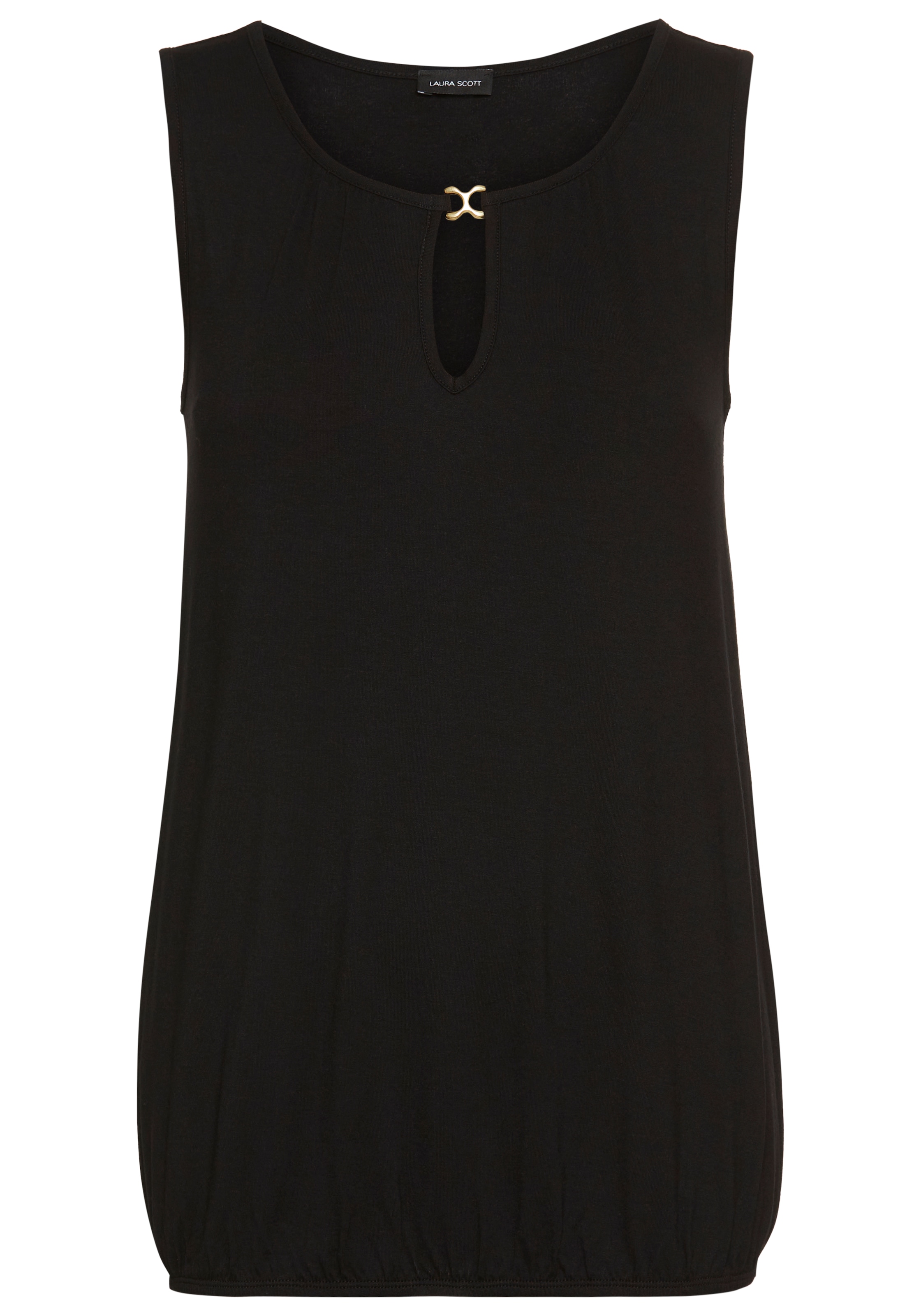 Laura Scott Tanktop , mit dezenten Raffungen am Rundhals